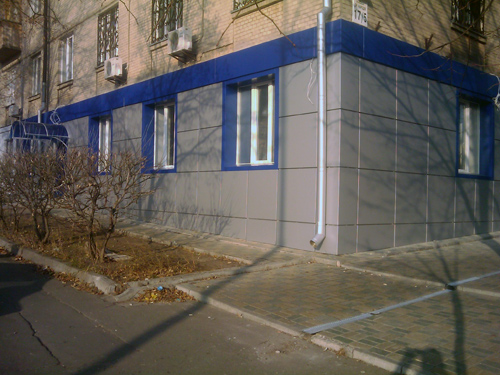Облицовка алюминием, фасад банка